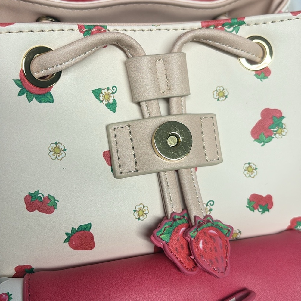 Strawberry shortcake Gingham backpack lounge fly - Picture 2 of 9